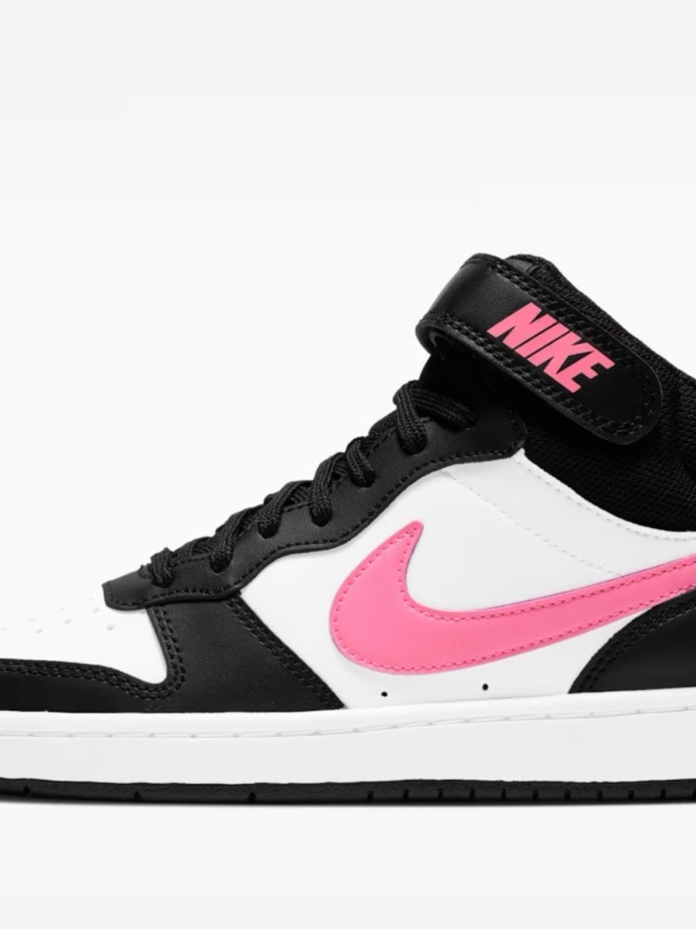 Nike 6y big kids  Mid-Top Sneaker in Black, White & Pink